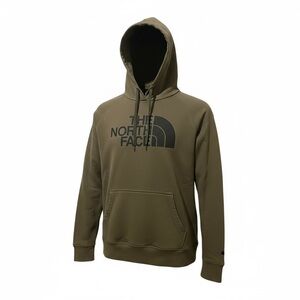 Womens North Face Drew Peak Olive Green Black Logo Pullover Hoodie Sweatshirt L